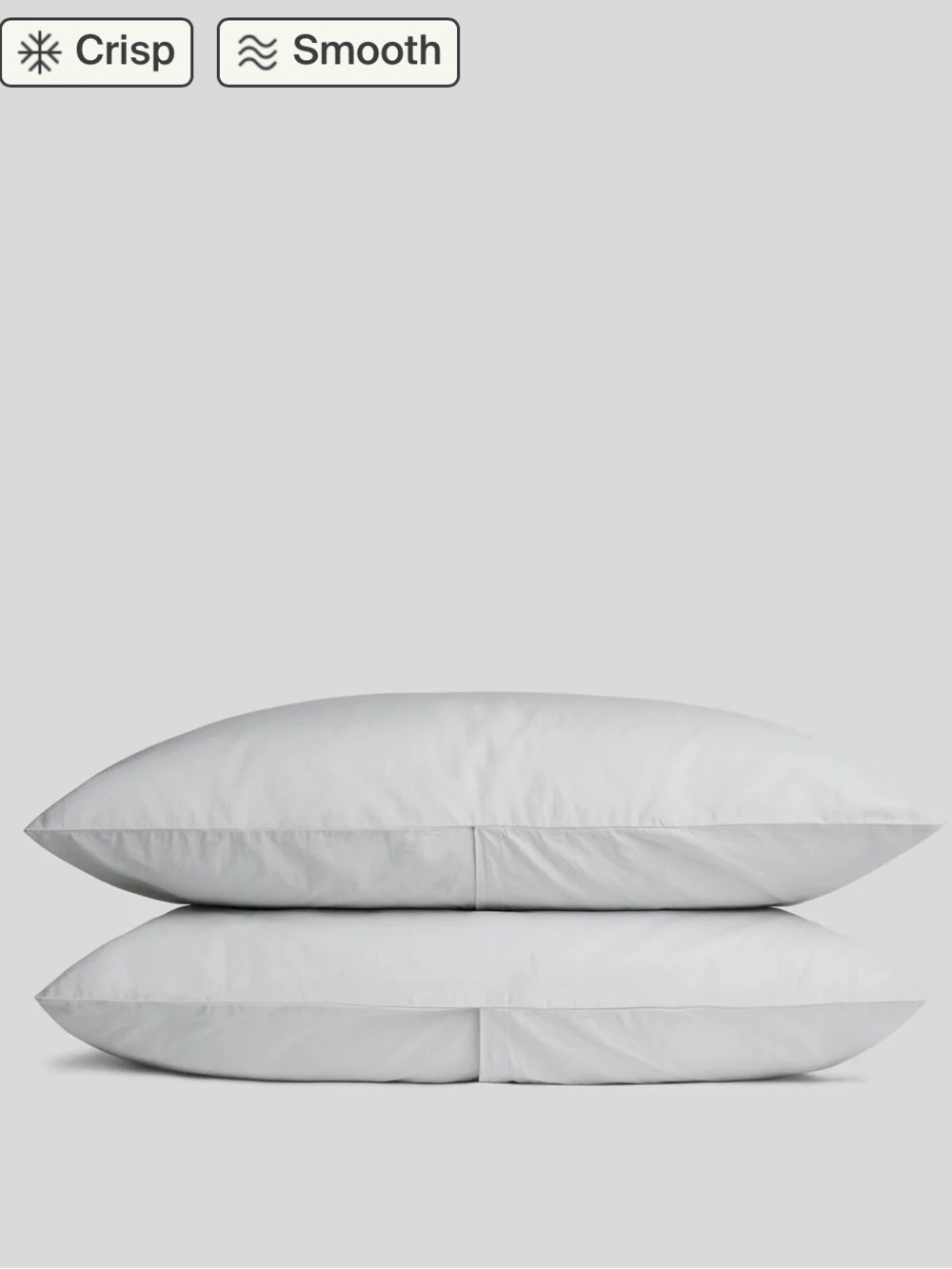 Parachute Percale Pillowcase Set - Light Grey